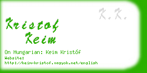 kristof keim business card